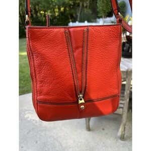 Leather Vince Camuto Crossbody Red Bag Zipper Long Strap medium women's  Purse
